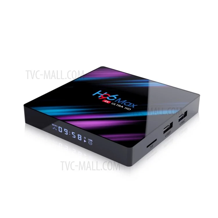 H96 MAX 4+64GB Android 9.0 RK3318 TV Box de TV Dual Band 2.4G/5G Wifi BT 4.0 Media Player Set Top Box - Enchufe de Ee. Uu.