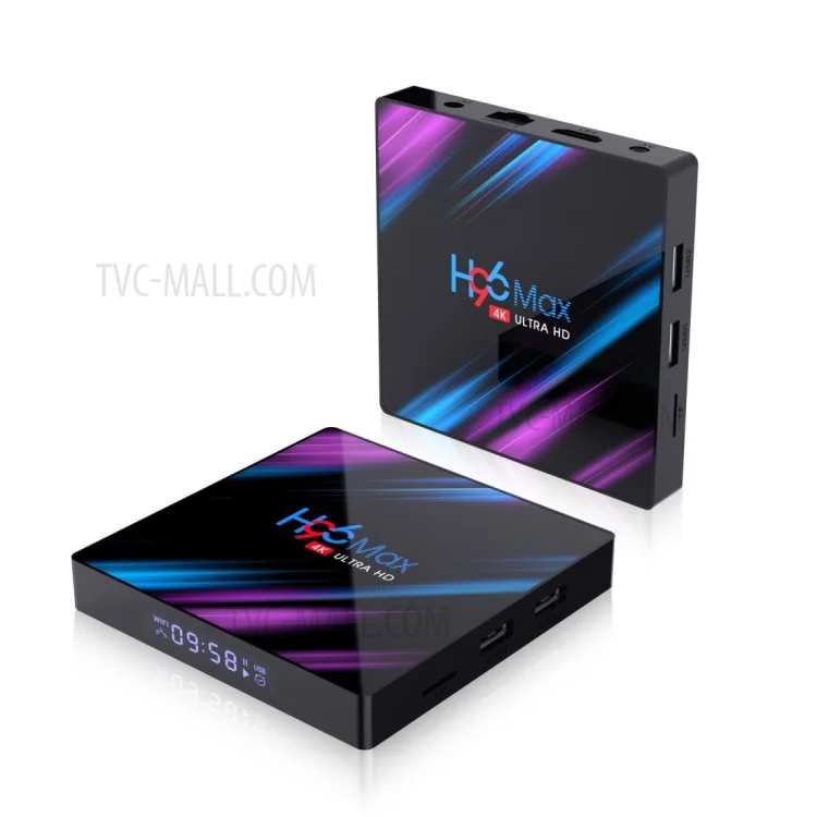 Boîte TV intelligente H96 Max-3318 Android 9.0 4 Go de RAM 64 Go de ROM Wifi double bande BT4.0 4K Set Top Box - Prise US
