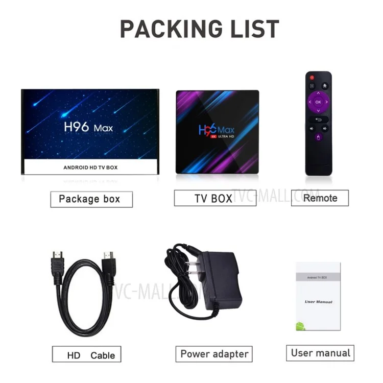H96 Max-3318 Smart TV Box Android 9.0 4GB RAM 32GB ROM Dual Band WiFi BT4.0 4K Set Top Box - UK Plug

Коробка для смарт-телевизора H96 Max-3318 с Android 9.0, 4 ГБ ОЗУ, 32 ГБ ПЗУ, двухдиапазонным Wi-Fi, Bluetooth 4.0 и 4K - с вилкой для Великобритании