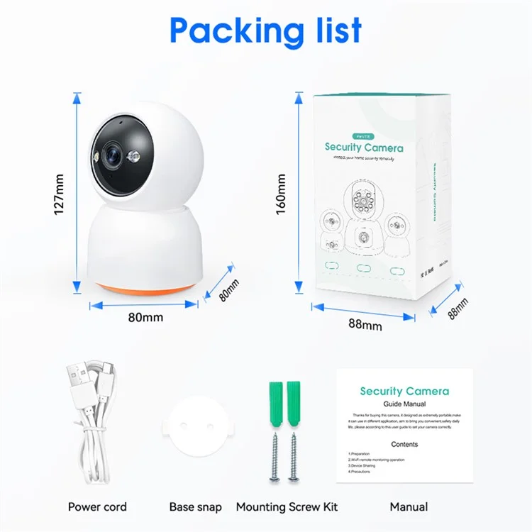 P211 Audio Call WiFi Security Camera 2MP Pet Baby Monitor Motion Detection Camera