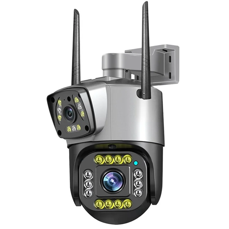 V380 WiFi 6MP Dual Lens Camera Motion Detection Alarm Waterproof Home Outdoor Security Camera - UK Plug