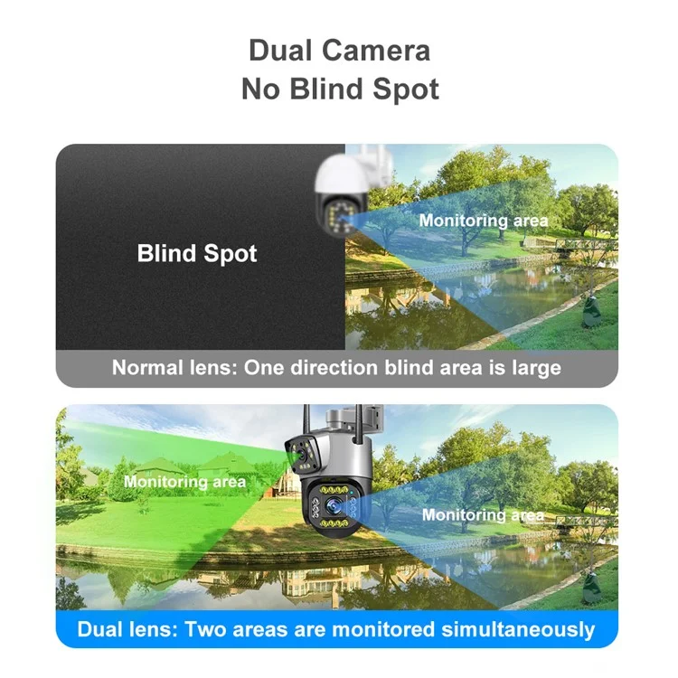 V380 WiFi+6MP Lens Camera Baby Home Monitor Waterproof Security Camera - US Plug