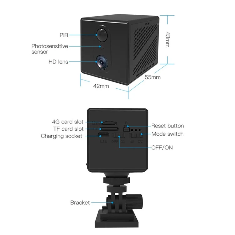 4G 3MP Home Security Camera Wireless Two-Way Talk Night Vision Camera (APP: Okam), No Memory Card