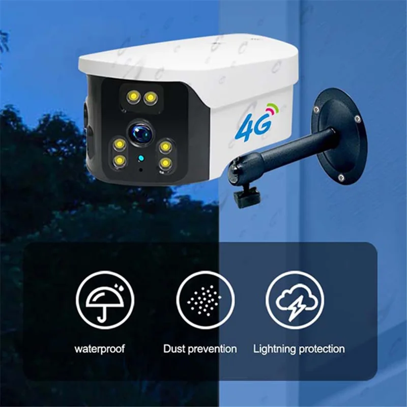 WiFi 180-Degree Wide Angle Dual Lens Camera Motion Detection Alarm Home Security Camera, No Memory Card - AU Plug