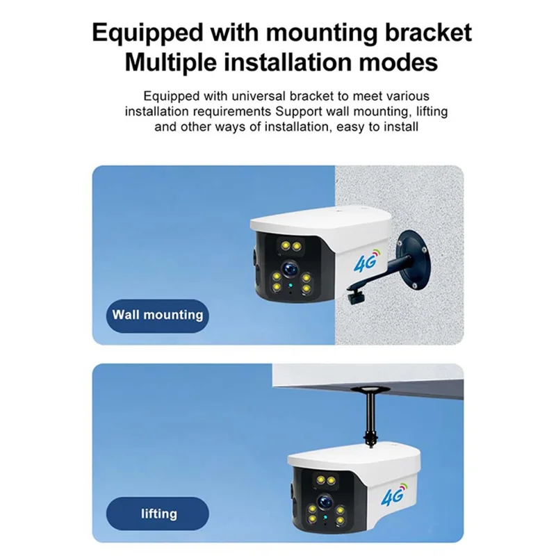 WiFi 180-Degree Wide Angle Dual Lens Camera Motion Detection Alarm Home Security Camera, No Memory Card - AU Plug