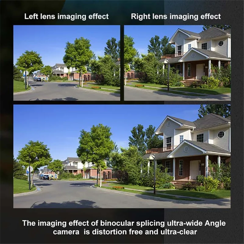 WiFi 180-Degree Wide Angle Dual Lens Camera Motion Detection Alarm Home Security Camera, No Memory Card - AU Plug