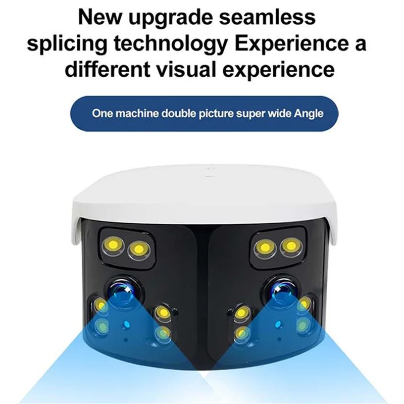 WiFi 180-Degree Wide Angle Dual Lens Camera Motion Detection Alarm Home Security Camera, No Memory Card - AU Plug