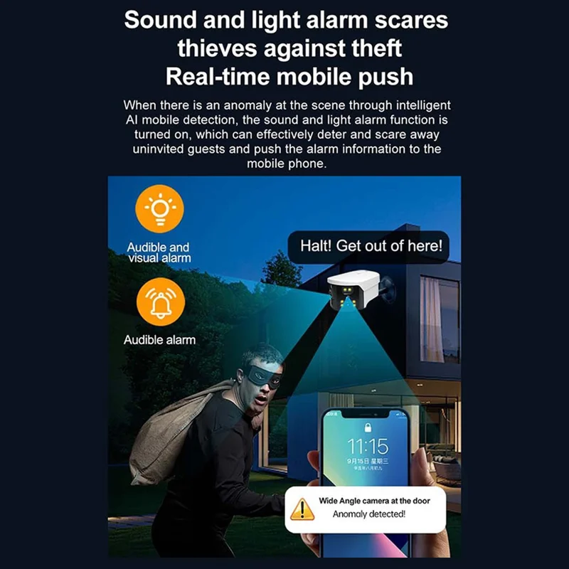 WiFi Home Security Camera 1080P HD Motion Detection Camera Wide Angle Monitor (Without TF Card) - US Plug