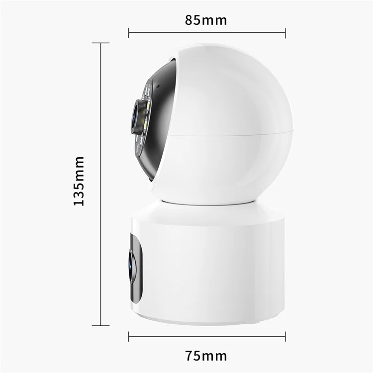 4MP Dual Lens Baby Monitor Ball Camera 4X Digital Zoom Two-Way Audio Night Vision Camera - EU Plug