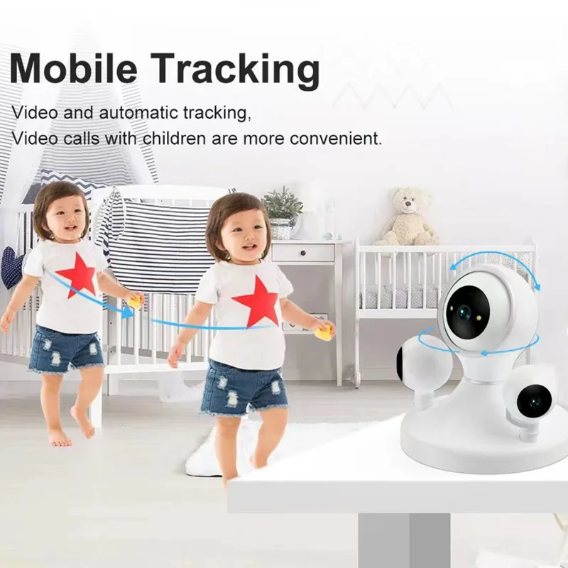 HD WiFi Camera Motion Detection Night Vision 3-Lens Home Security Camera, No Memory Card - EU Plug