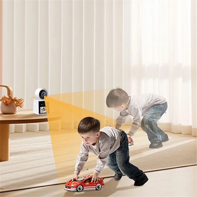 Caméra de sécurité domestique vidéo Dual Lens Phone App Monitoring Indoor HD Camera (sans carte mémoire) - Prise US