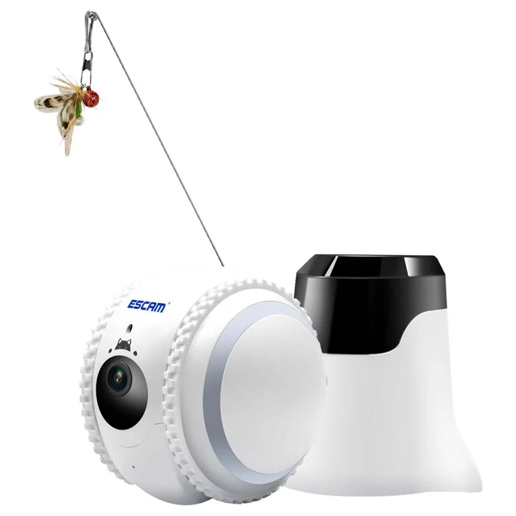 ESCAM QF011 2MP Câmera Robô Inteligente para Animais de Estimação Versão Noturna Design Tumbler para Gatos e Cães - Plug EUA