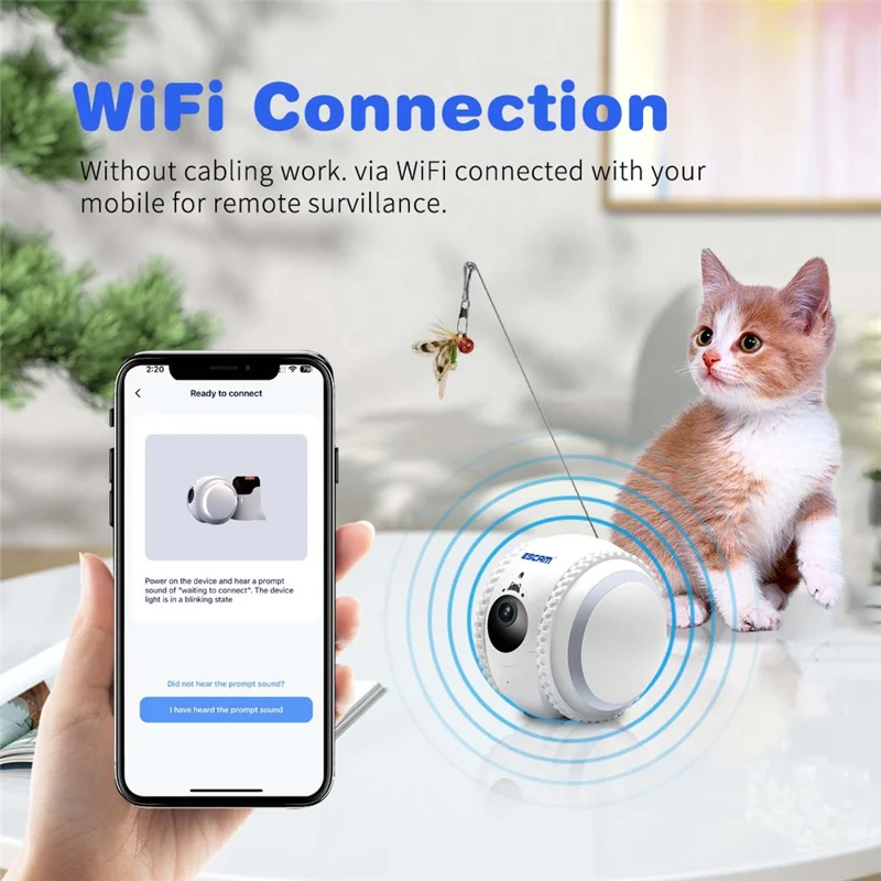 ESCAM QF011 2MP Smart Pet Robot Camera Night Version Tumbler Design Cat Dog Tracking Camera - AU Plug