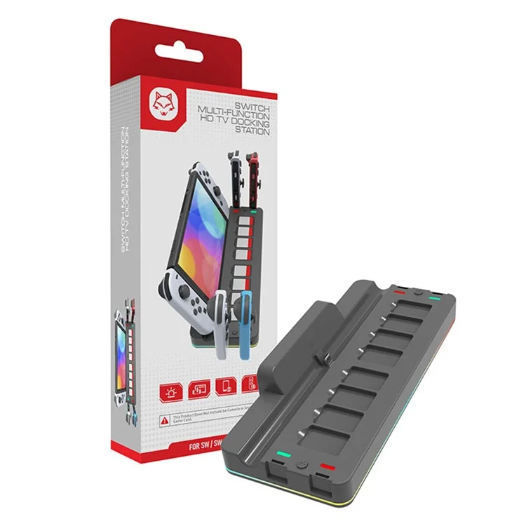 TOPWOLF HS-SW265 Pour Nintendo Switch / Console de jeu Switch OLED Base de chargement Convertisseur vidéo TV Porte-jeux