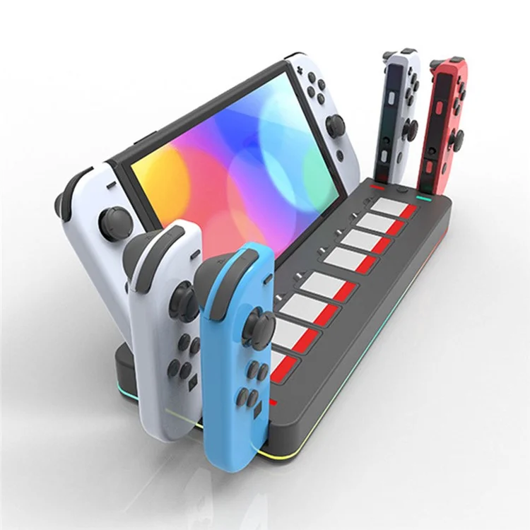 TOPWOLF HS-SW265 Pour Nintendo Switch / Console de jeu Switch OLED Base de chargement Convertisseur vidéo TV Porte-jeux