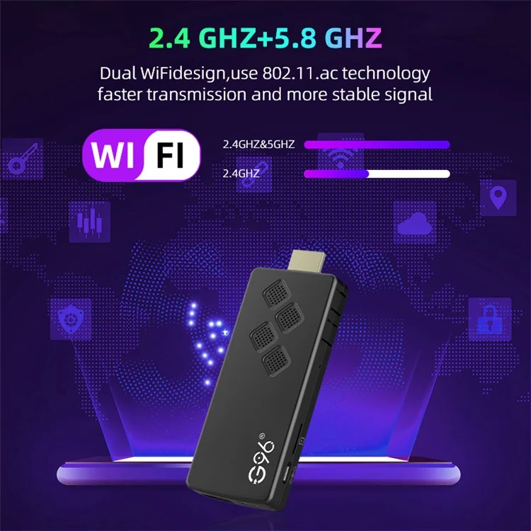 G96 ATV 8K Android 14 Voice Remote Control TV Stick 2.4G / 5G Player Media BT5 WiFi Bt5, 2GB+8GB
