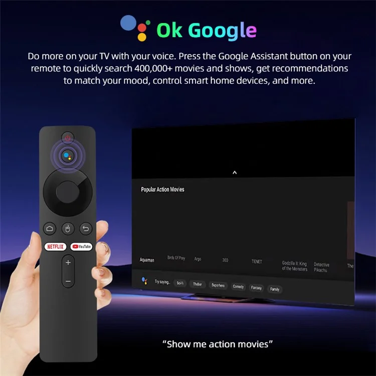 G96 ATV 8K Voice Remote Control TV Stick Android14 2.4G / Player Médiatique WiFi BT5 5G à Double Bande, 2 go + 16 go