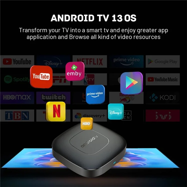 MORTAL T1 2GB+8GB TV Box Android13 Allwinner H313 Dual Band Wifi+Bluetooth-compatible Media Player