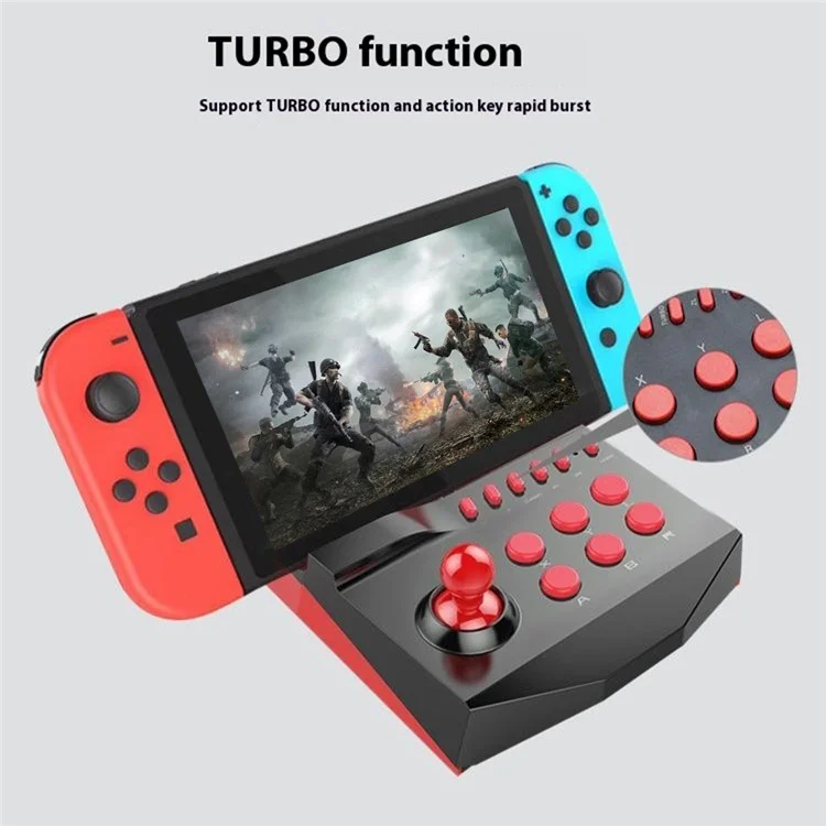 HONSON HS-SM319 Joystick Controller Arcade Game Station for Nintendo Switch - Red
