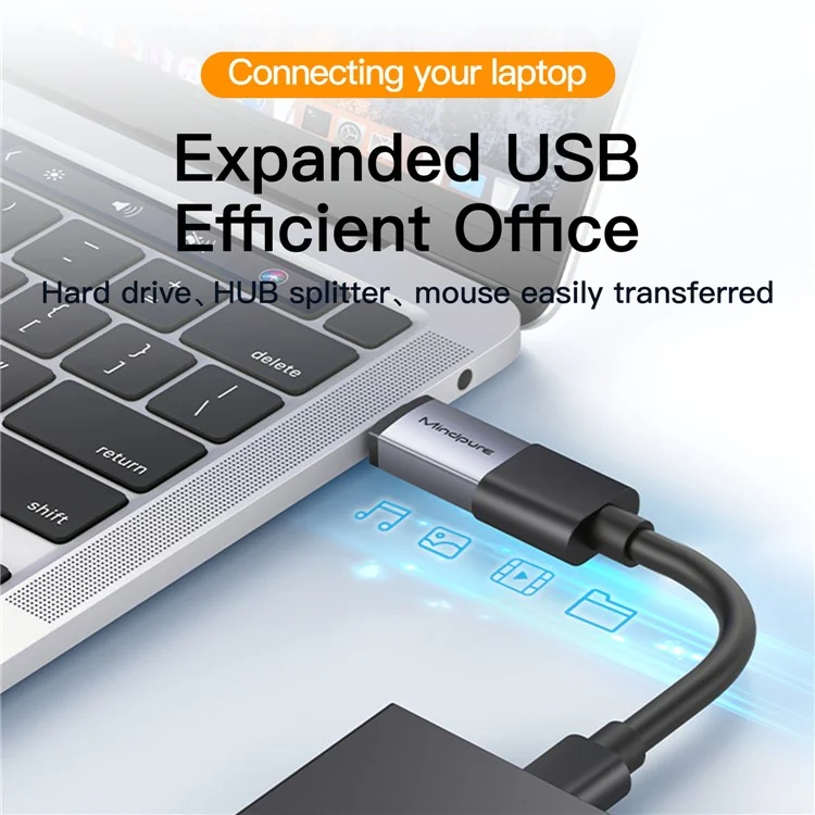 Mindpure USB 3.2 Gen2 / Adaptateur OTG de Convertisseur Type-C Avec Longe Anti-défaite - AD56 / Type-C à USB