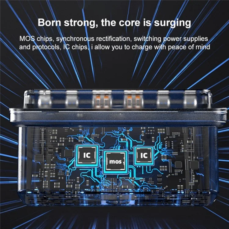 818D 160W 4 Type-C + 2 USB Portable GaN Desktop Charger Support Qi Wireless Charging - AU Plug