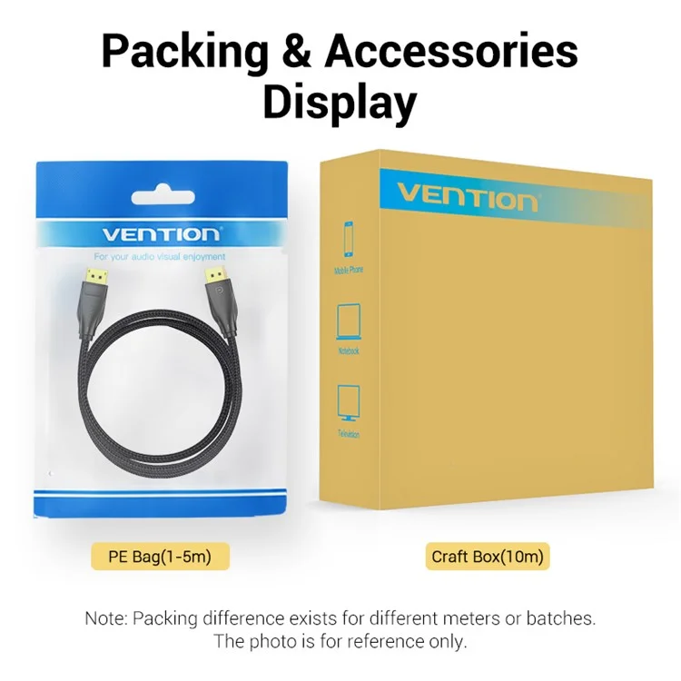 Vention HCCBJ 5m DP Cord 8k / 60 hz 4k / 144Hz Displayport Männlich Zum Displayport Männliches Kabel