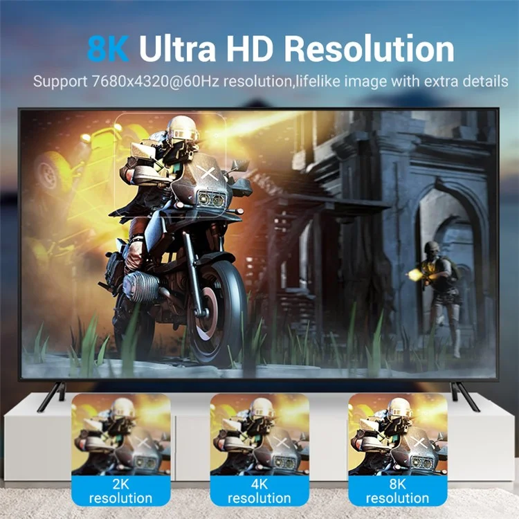 Vention HCCBH 2m DP -kabel 8k / 60 hz 4k / 144Hz Displayport Männlich Zum Displayport Männliches Kabel