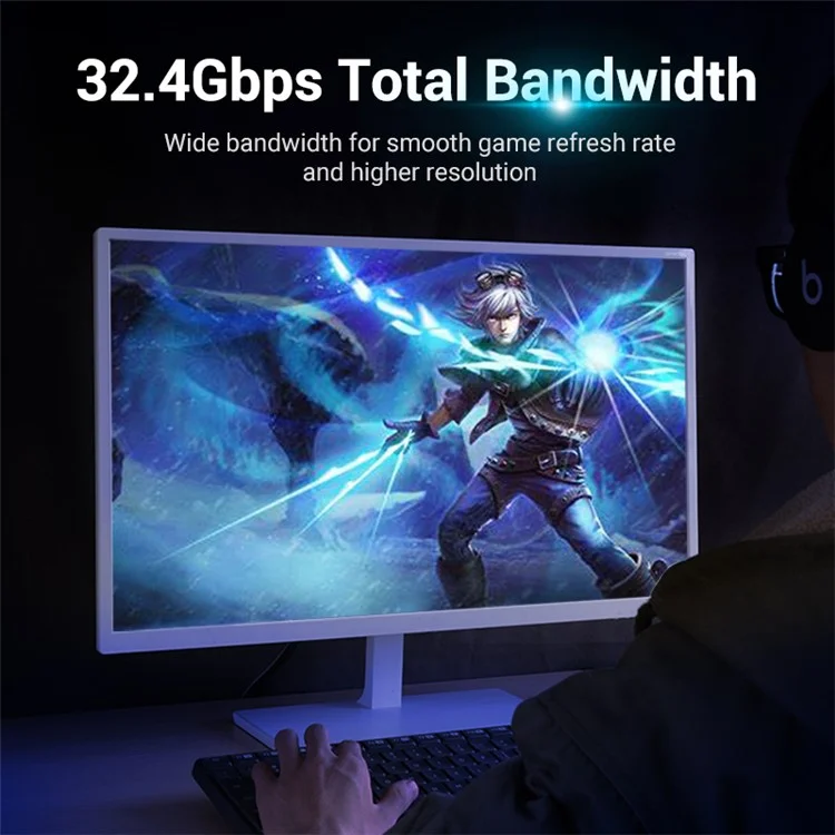 Vention HCCBH 2m DP -kabel 8k / 60 hz 4k / 144Hz Displayport Männlich Zum Displayport Männliches Kabel
