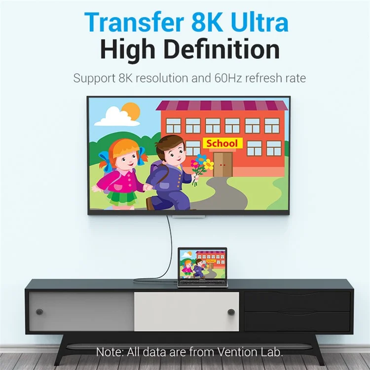 VENTION CGYBG CGY Series 1.5m Type-C to DP Cable 8K USB-C to DisplayPort Adapter Screen Synchronization for Laptop PC