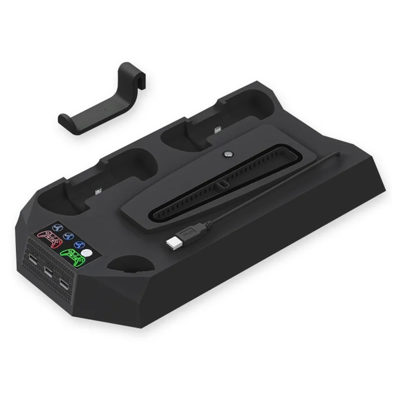 DATA FROG For Sony PS5 Slim /  PlayStation 5 Optical Drive / Digital Version Game Console Cooling Stand Charging Base - Black