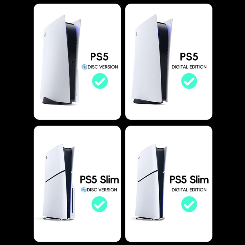 DATA FROG For Sony PS5 Slim /  PlayStation 5 Optical Drive / Digital Version Game Console Cooling Stand Charging Base - Black