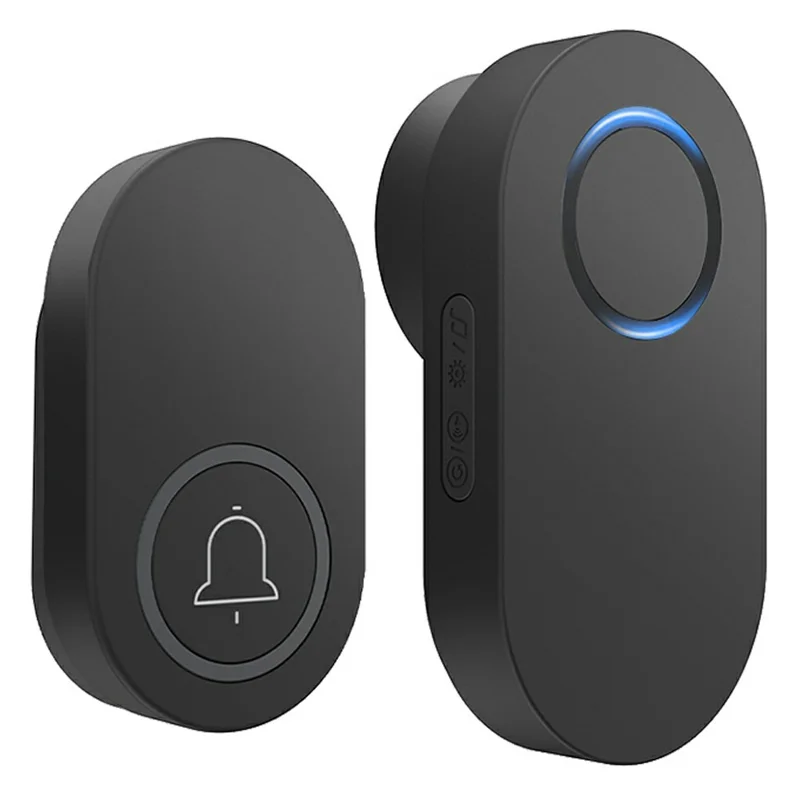 ML008-B-11US 60 Melodies Wireless Self-Powered Doorbell Ring US Plug  /  Black, 1 Transmitter + 1 Receiver