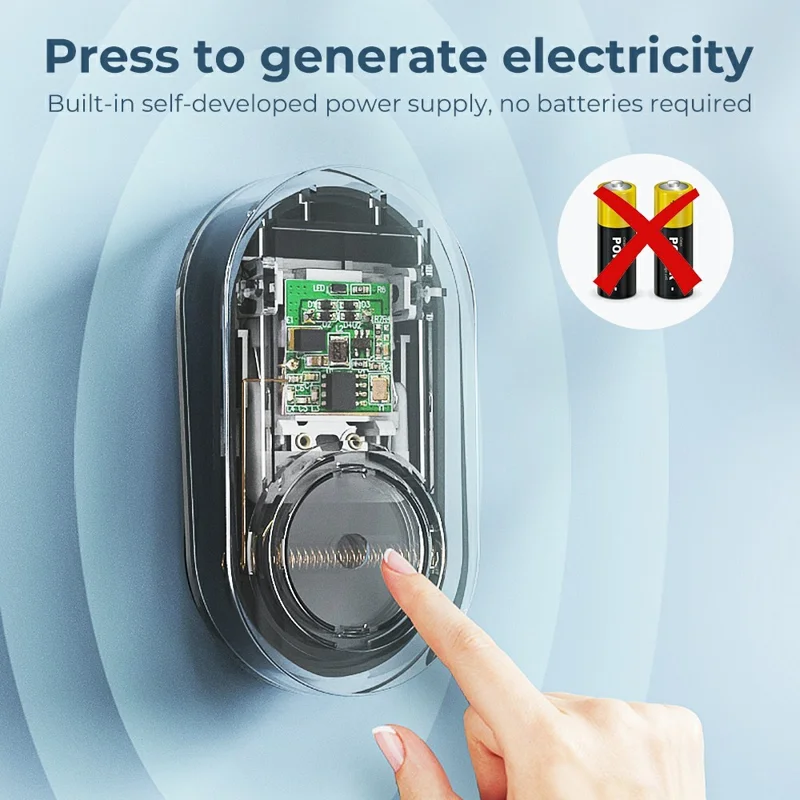 ML008-B-11US 60 Melodies Wireless Self-Powered Doorbell Ring US Plug  /  Black, 1 Transmitter + 1 Receiver