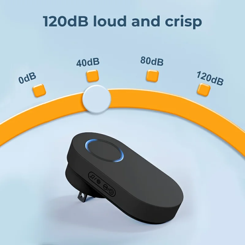 ML008-B-11US 60 Melodies Wireless Self-Powered Doorbell Ring US Plug  /  Black, 1 Transmitter + 1 Receiver