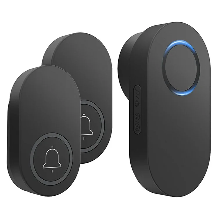 ML008-B-21UK 60 Melodies Wireless Self-Powered Doorbell Ring UK Plug  /  Black, 2 Transmitter + 1 Receiver