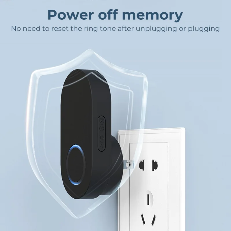 ML008-B-21EU 60 Melodies Wireless Self-Powered Doorbell Ring EU Plug / Black, 2 Transmitter + 1 Receiver