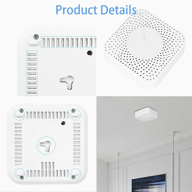 Detector de calidad del aire Tuya WiFi de 6 en 1 PM2.5/Formaldehído/VOC/CO2/Temperatura/Humedad
