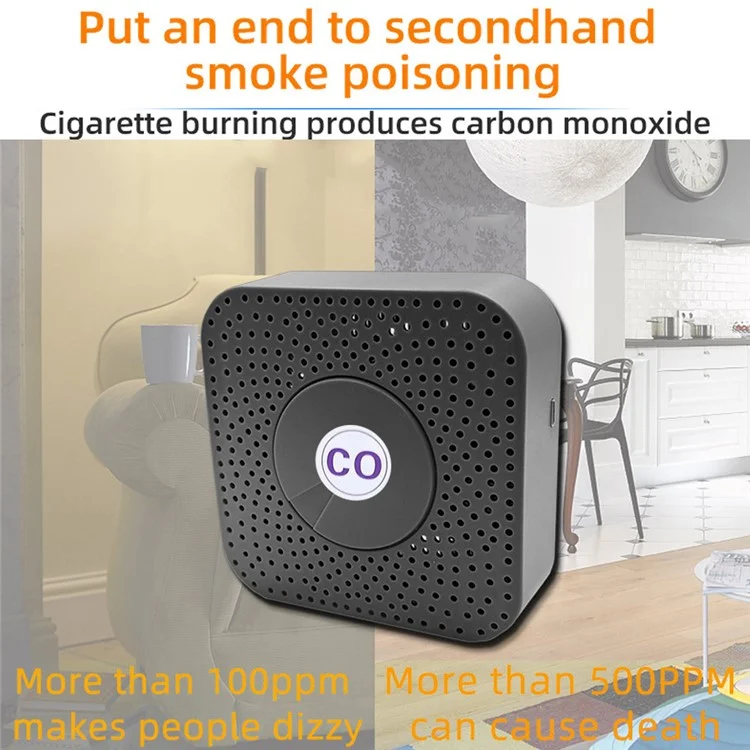 Tuya Smart Zigbee Carbon Monoxide Sensor 80dB Alarm CO Level Detector