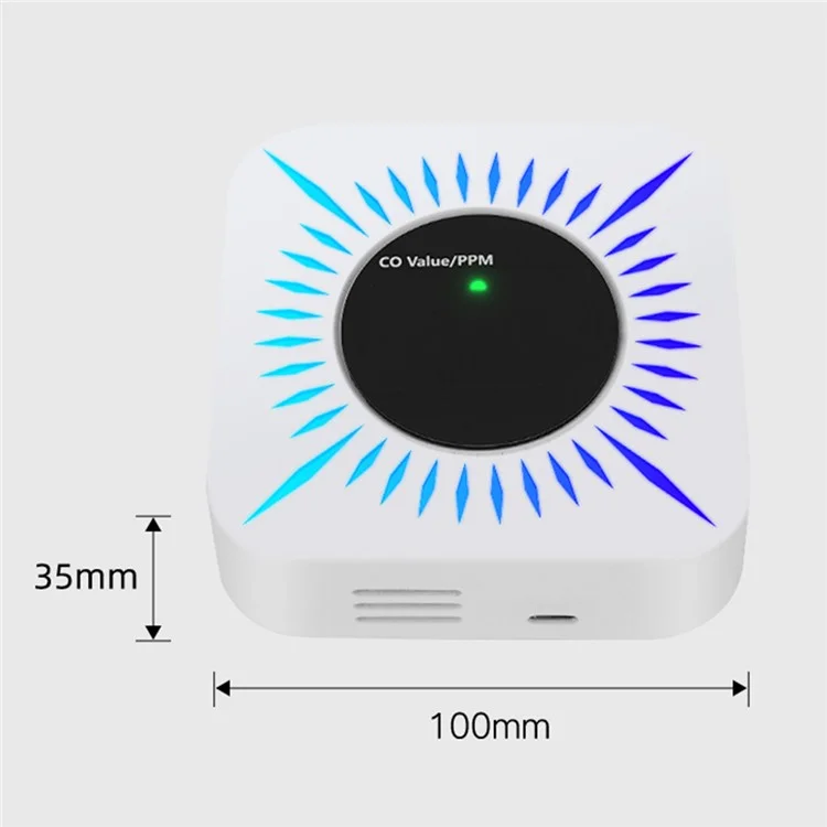 Tuya Smart Zigbee Gas and Carbon Monoxide Detector 80dB Alarm CO Level Sensor