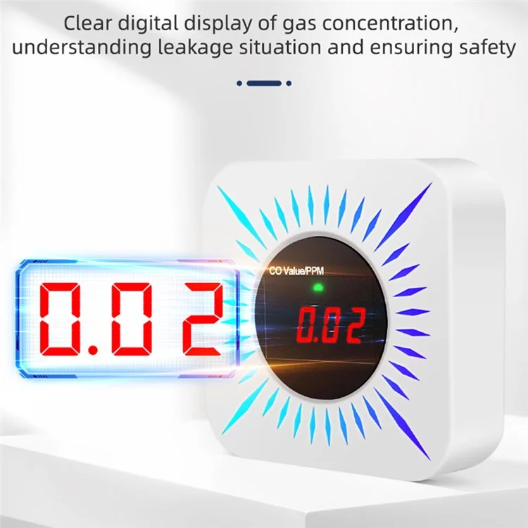 Tuya Smart Zigbee Gas and Carbon Monoxide Detector 80dB Alarm CO Level Sensor