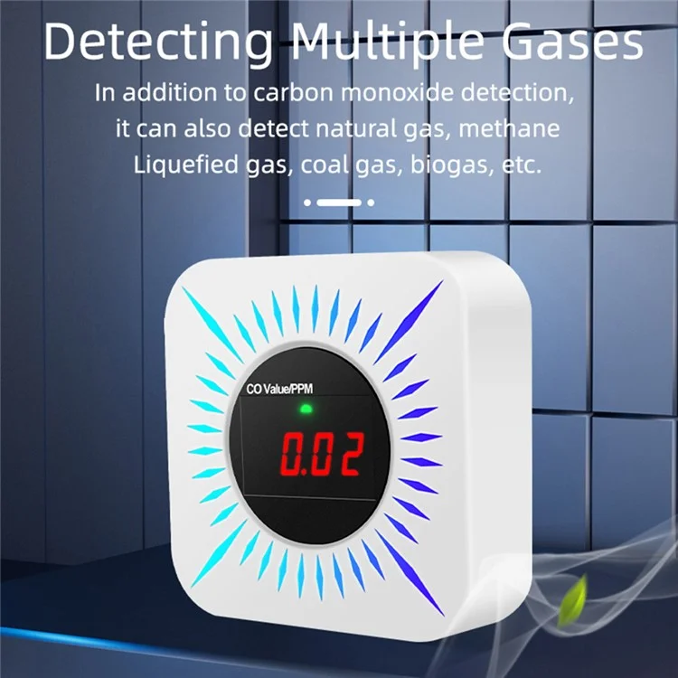 Tuya Smart Zigbee Gas and Carbon Monoxide Detector 80dB Alarm CO Level Sensor