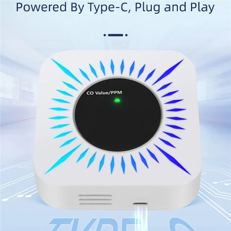 Tuya Smart Zigbee Gas and Carbon Monoxide Detector 80dB Alarm CO Level Sensor