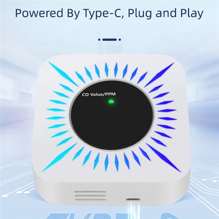 Tuya Smart WLAN-Gas- und Kohlenmonoxid-Detektor mit 80 dB Alarm und CO-Pegelsensor