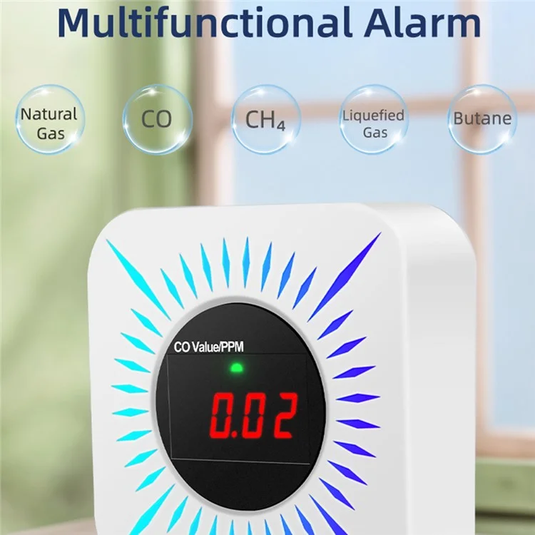 Tuya Smart WLAN-Gas- und Kohlenmonoxid-Detektor mit 80 dB Alarm und CO-Pegelsensor