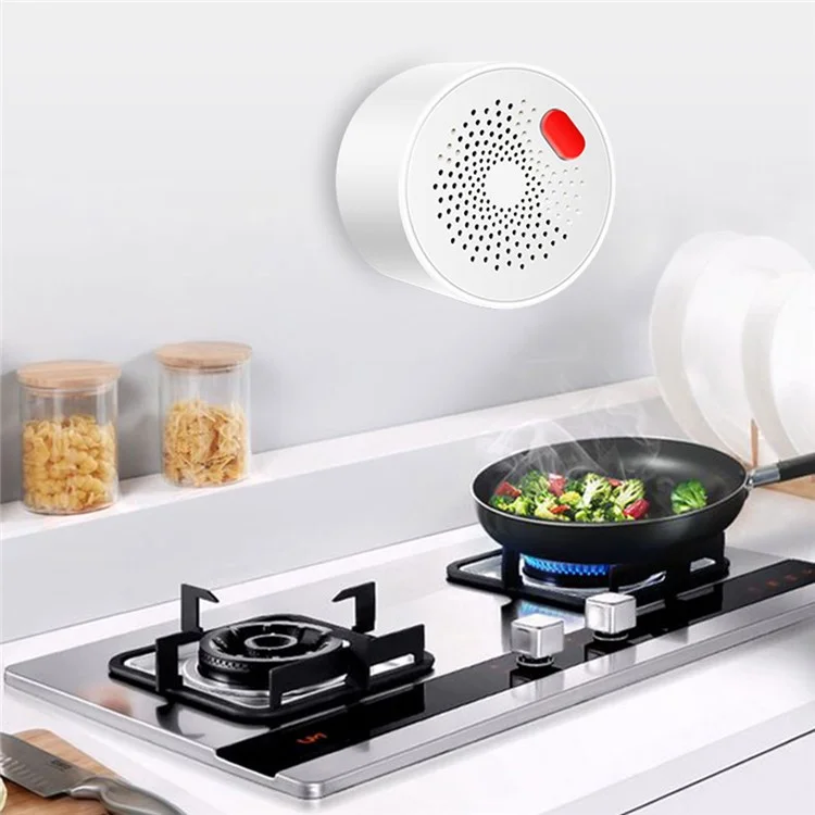 Tuya Smart WiFi + Bluetooth-compatible Dual Mode Gas Detector 70dB Natural Gas Leak Alarm - US Plug