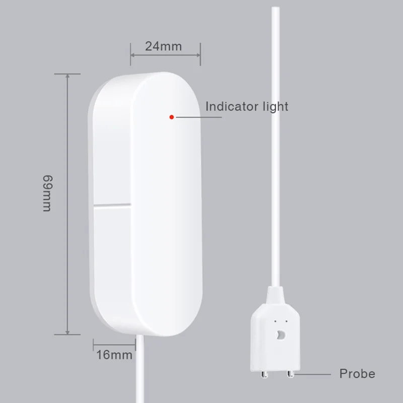 Rilevatore di perdite d'acqua intelligente Wifi+Bluetooth Modalità dual mode Allarme perdite supporta assistente vocale