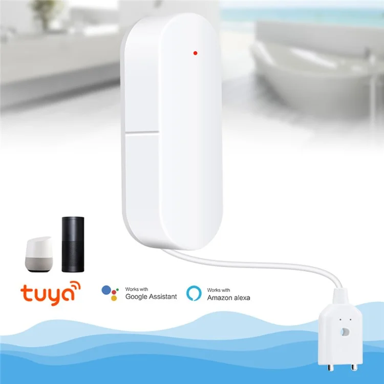 Rilevatore di perdite d'acqua intelligente Wifi+Bluetooth Modalità dual mode Allarme perdite supporta assistente vocale