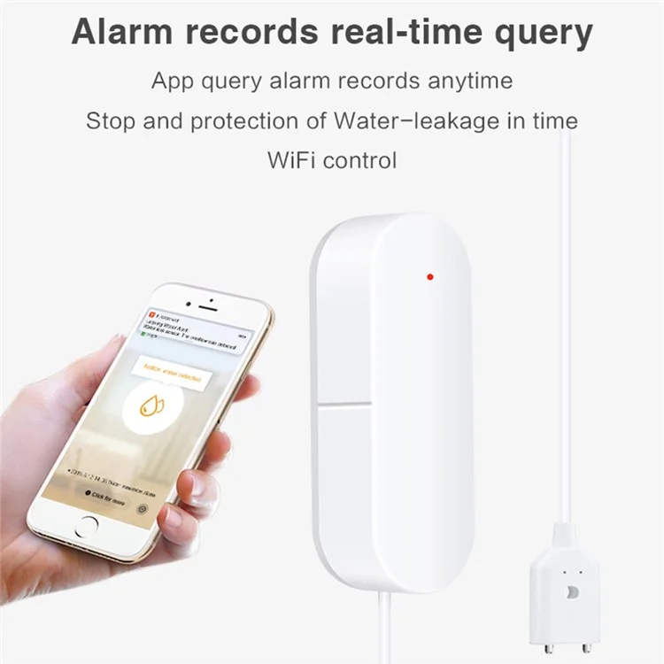Rilevatore di perdite d'acqua intelligente Wifi+Bluetooth Modalità dual mode Allarme perdite supporta assistente vocale