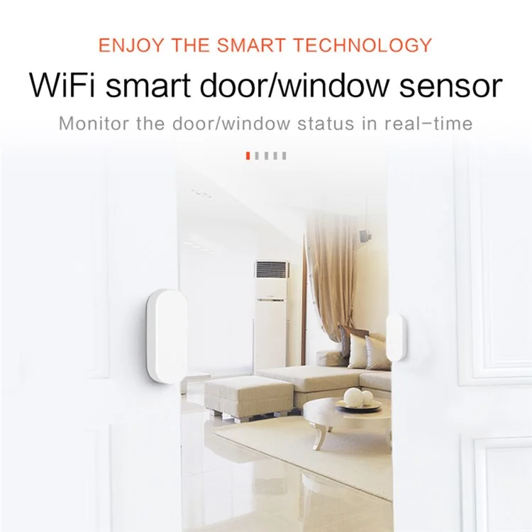 Tuya Smart WiFi Door Sensor Smart Home Open Close Detector Compatible with Alexa Google Home