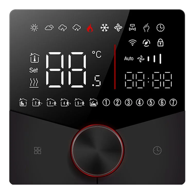 BHT-009GALW Termostato intelligente WiFi con controllo dell'app Tuya, display LCD, programmabile settimanalmente, regolatore digitale della temperatura - Nero